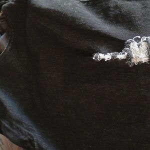 Black Denim Jacket with Distressed Details